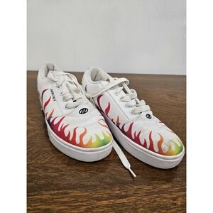 Heelys Shoes Youth Size 5 Womens 6 White Flame Wheels Roller Skate Sneakers